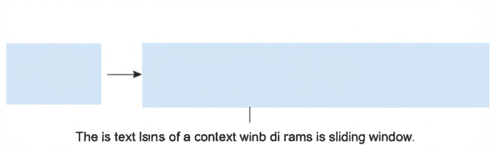 Visualization of context window as a sliding window over text